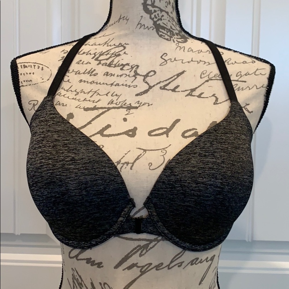 VS Racerback Semi Demi Black Marl Bra. Size 36D